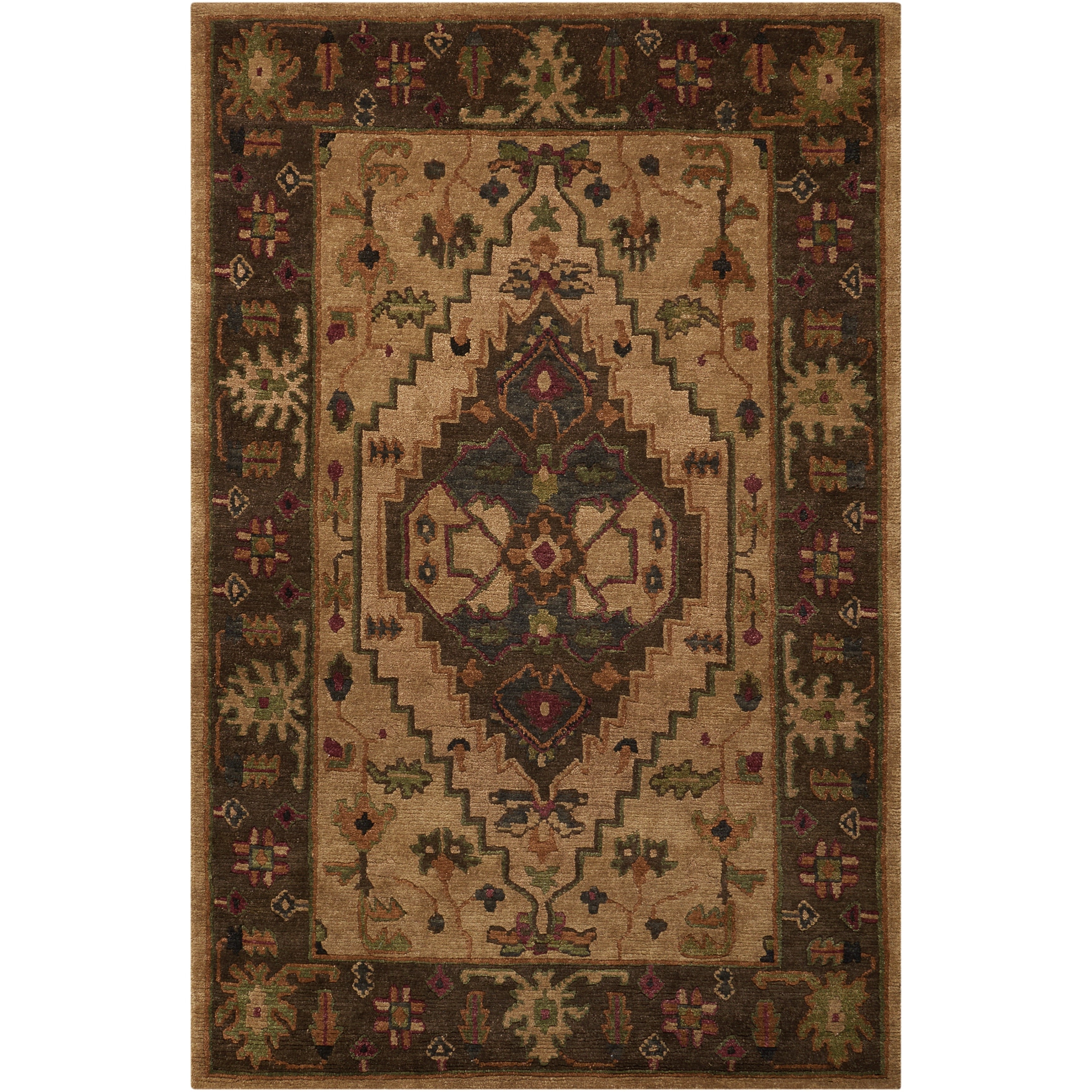 Nourison Hand Knotted Tahoe Beige Wool Rug