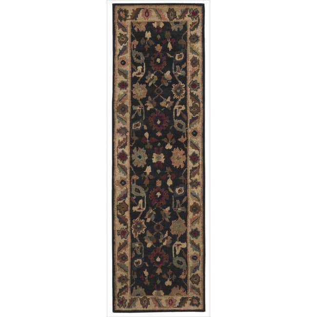 Nourison Hand Knotted Tahoe Black Wool Rug