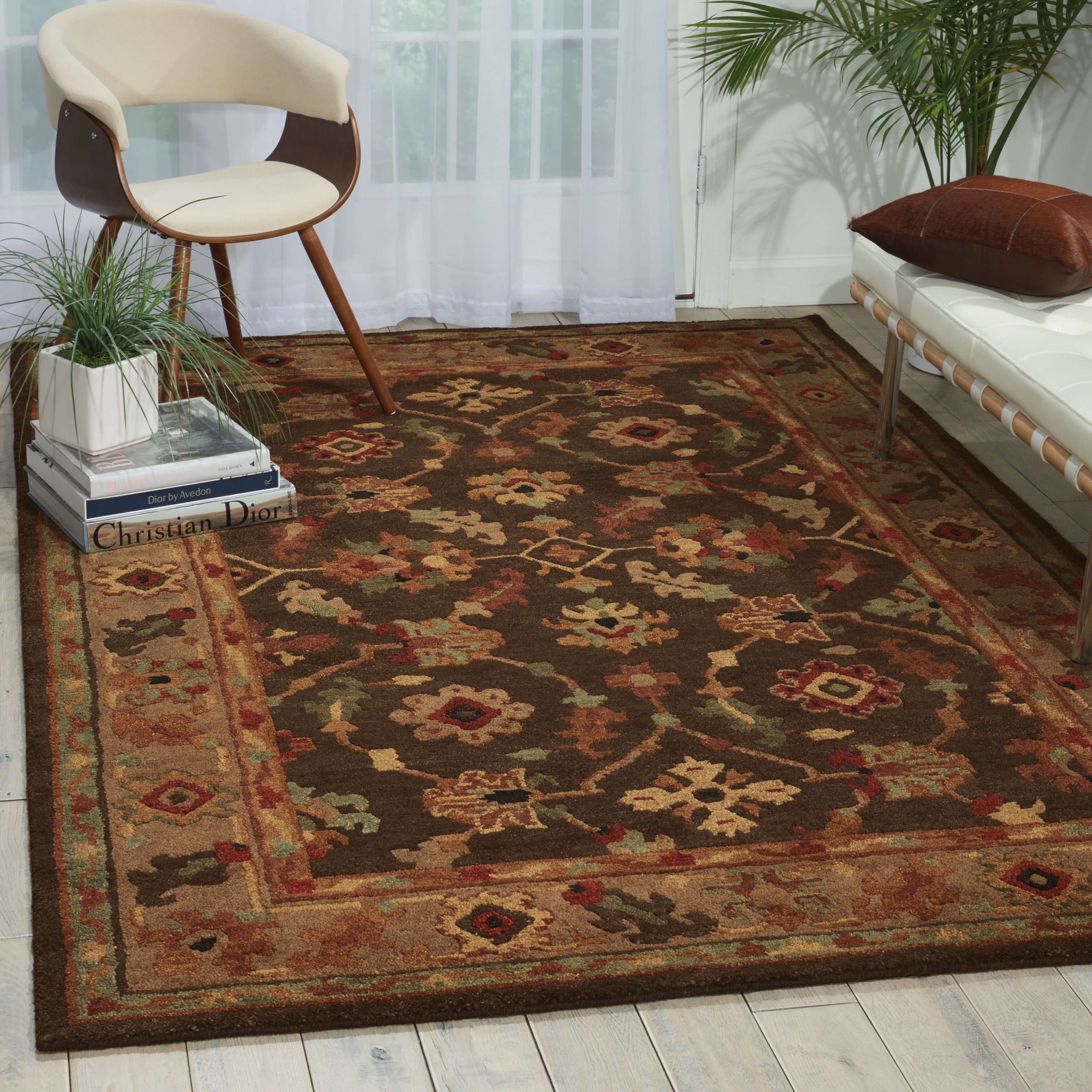 Nourison Hand Knotted Tahoe Espresso Wool Rug