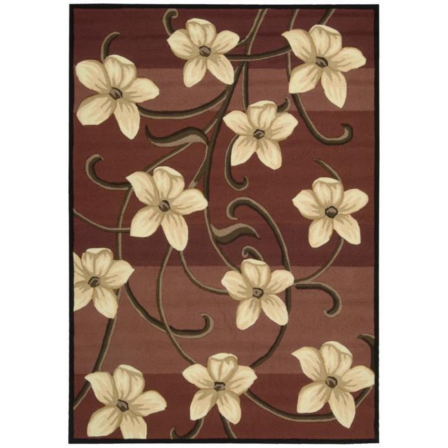 Nourison Hand Hooked Red Paradise Floral Rug 73 X 93 73 X 93
