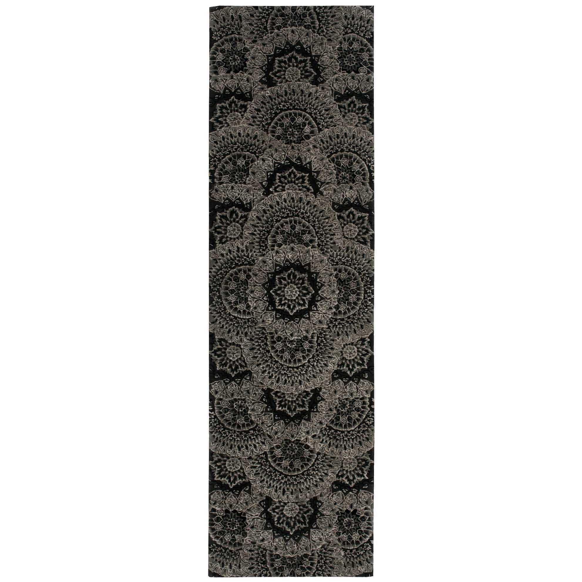 Nourison 2000 Black Grey Area Rug 23 X 8 23 X 8 Runner
