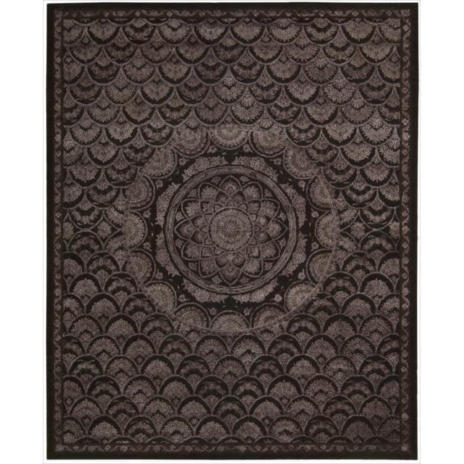 Nourison Hand Tufted Floral Regal Espresso Wool Rug