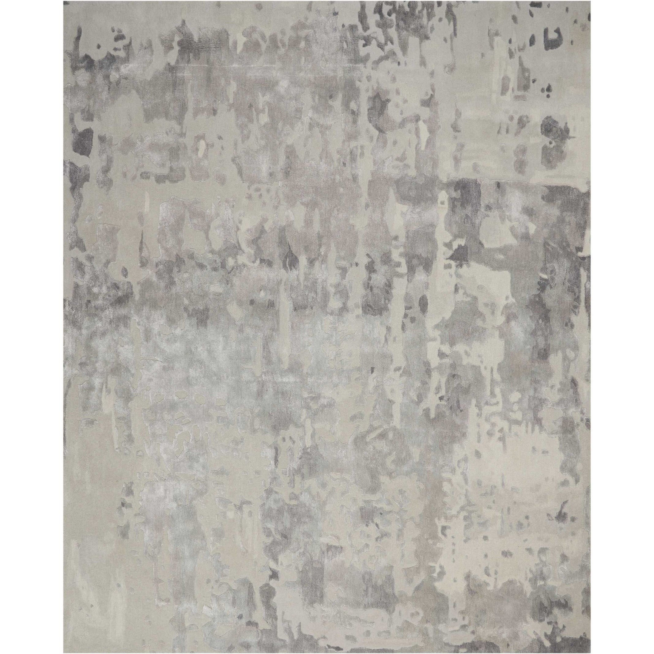 Nourison Prismatic Silver Grey Abstract Area Rug 79 X 99