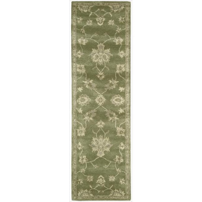 Nourison Hand Tufted Superlative Green Rug 23 X 8 23 X 8 Runner