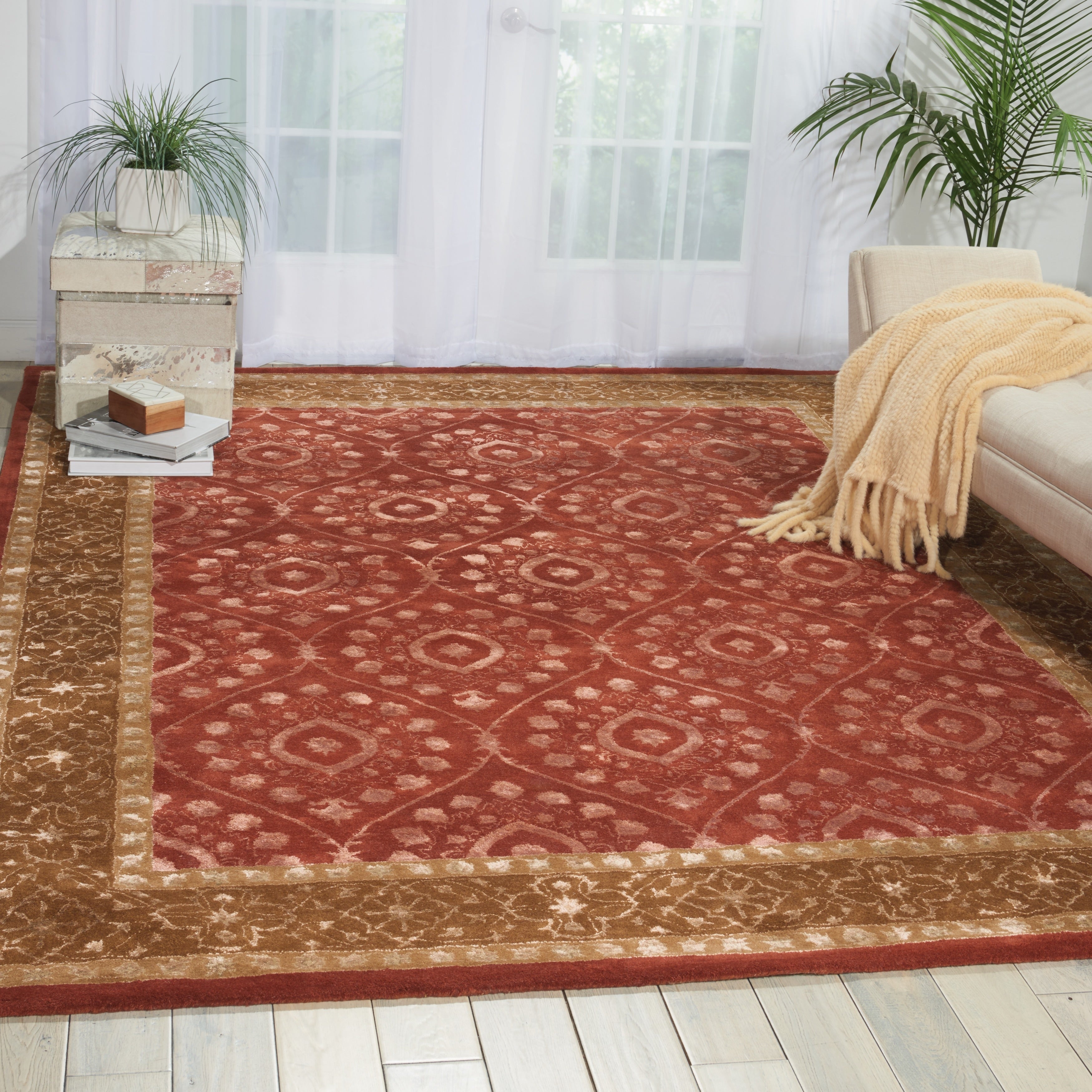 Nourison Hand Tufted Symphony Bordered Ruby Rug 36 X 56