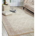 Nourison Hand Tufted Symphony Brocade Bordered Sand Rug 96 X 136 96 X 13