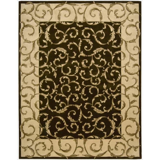 Nourison Hand Tufted Versailles Palace Floral Brown Rug 7 6 X 9 6 76 X 96