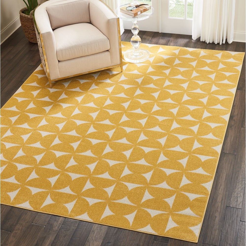 Nourison Harper Yellow Geometric Area Rug 8 X 10 8 X 10