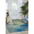 Nourison Home Garden Medallion Blue Indoor Outdoor Rug 53 X 75