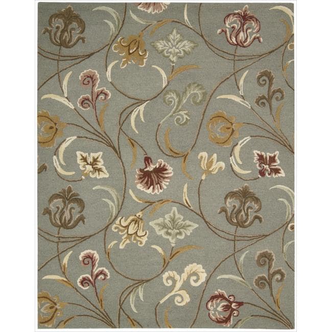 Hand Tufted In Bloom Smoke Wool Rug 76 X 96 76 X 96