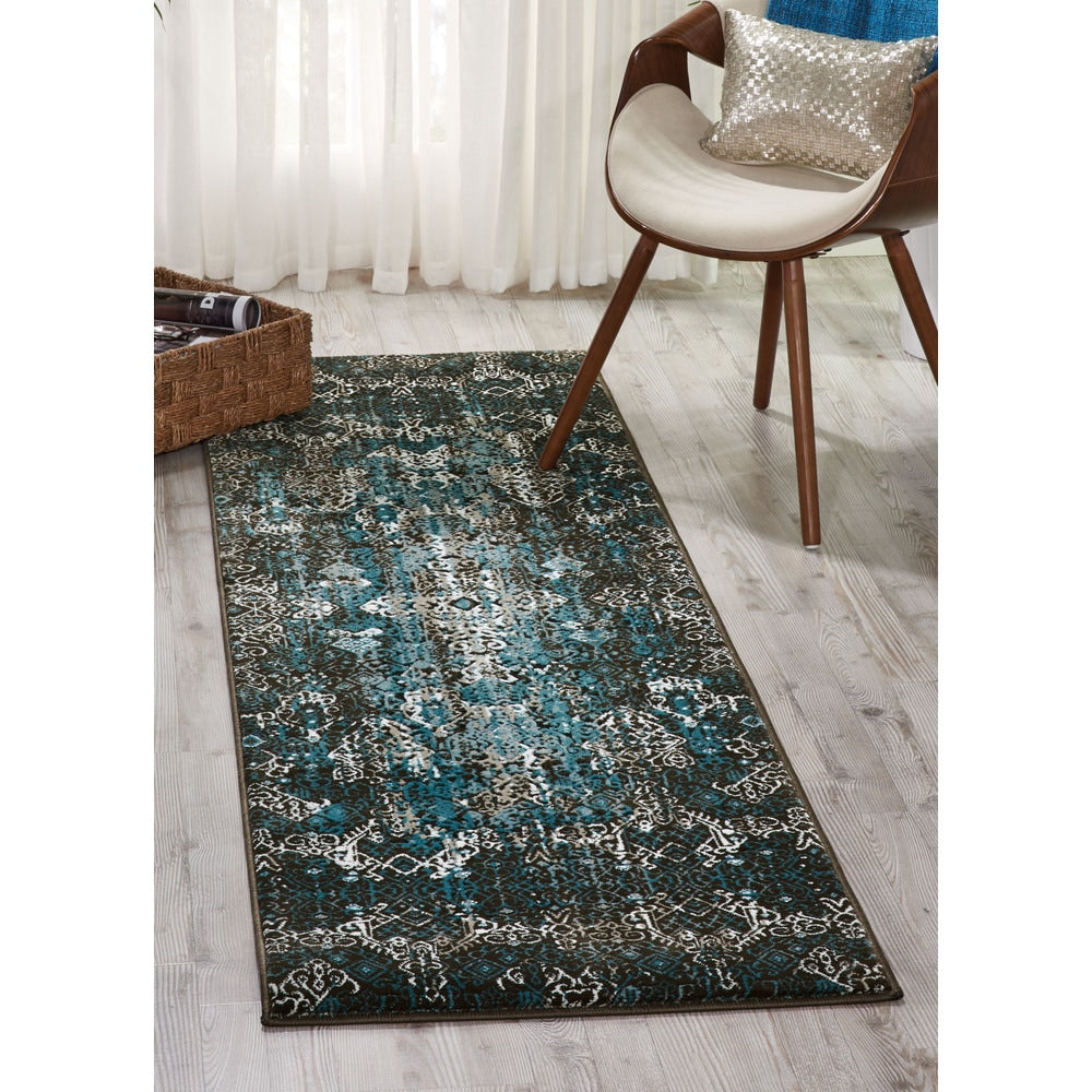 Nourison Karma Blue Area Rug 22 X 76 22 X 76 Runner