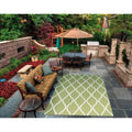 Nourison Light Green And Ivory Indoor Outdoor Area Rug 53 X 75