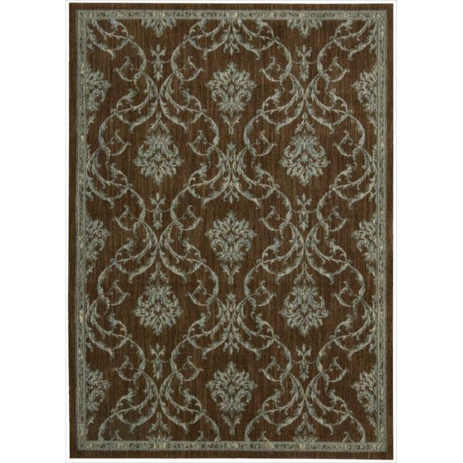 Nourison Liz Claiborne Radiant Impression Damask Teal Chocolate Rug 56 X 75
