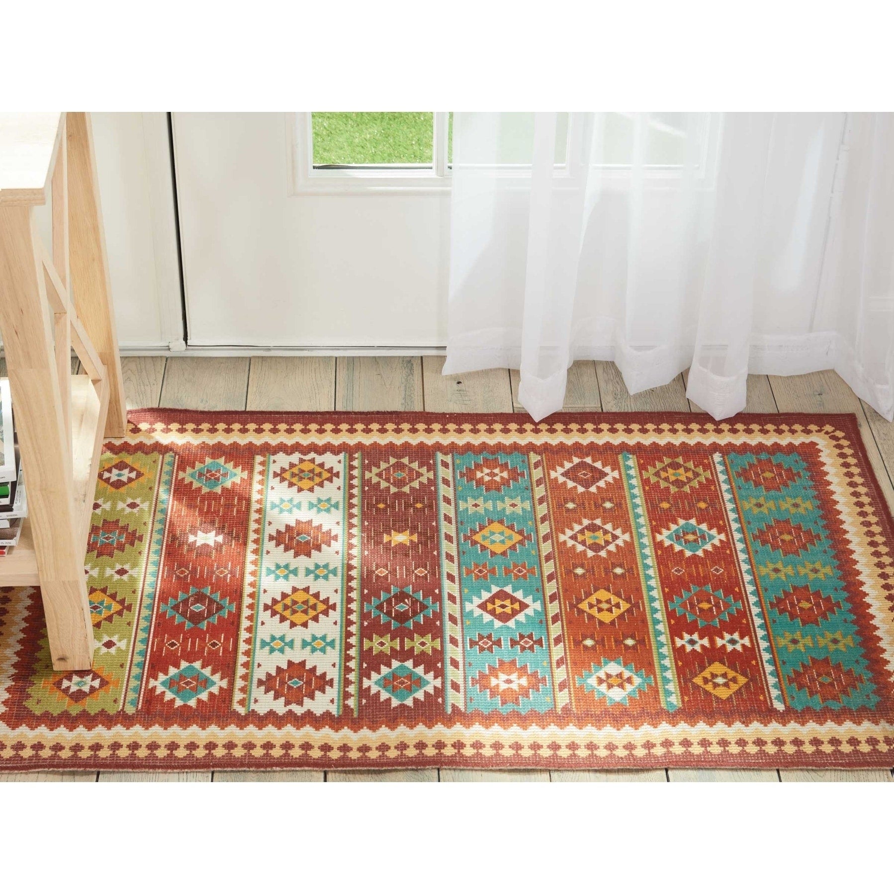 Nourison Madera Light Orange Aztec Area Rug 23 X 39