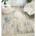 Nourison Maxell Abstract Ivory Teal Runner Rug 22 X 76 Runner