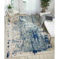 Nourison Maxell Distressed Ivory Blue Area Rug 710 X 106