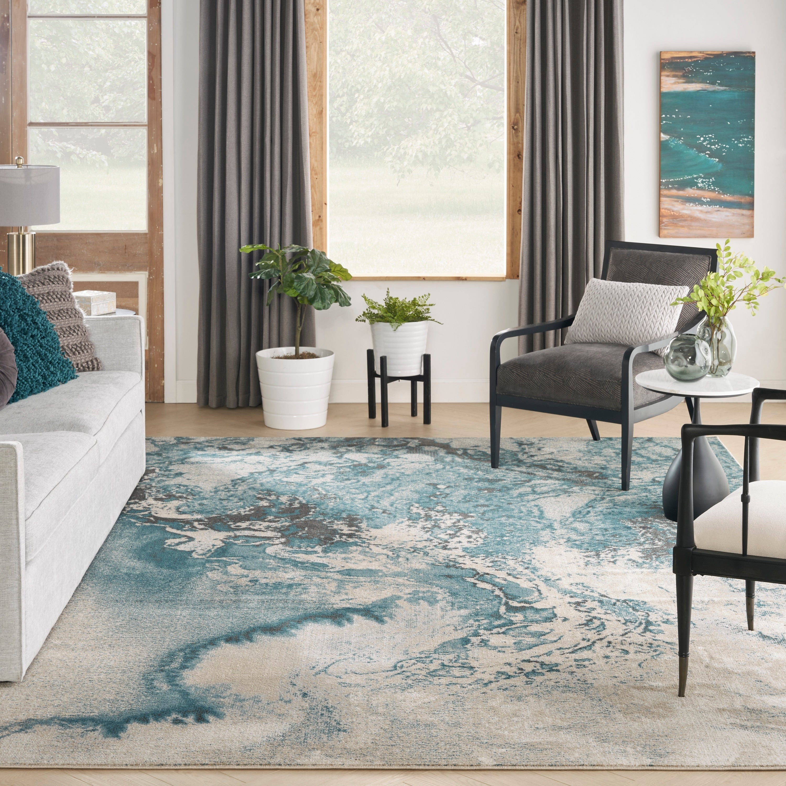 Nourison Maxell Grey Rug 710 X 106