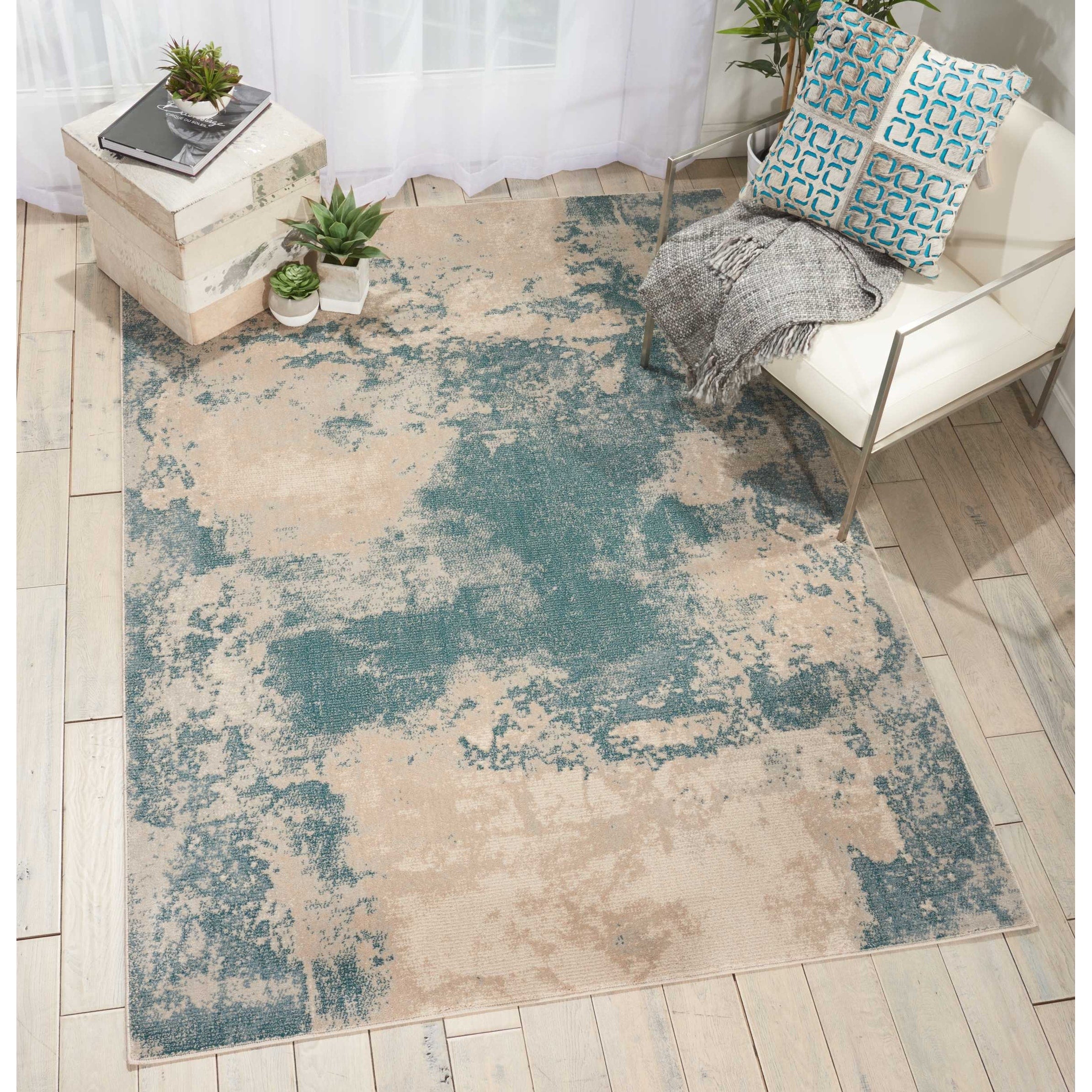 Nourison Maxell Distressed Ivory Grey Area Rug 710 X 106