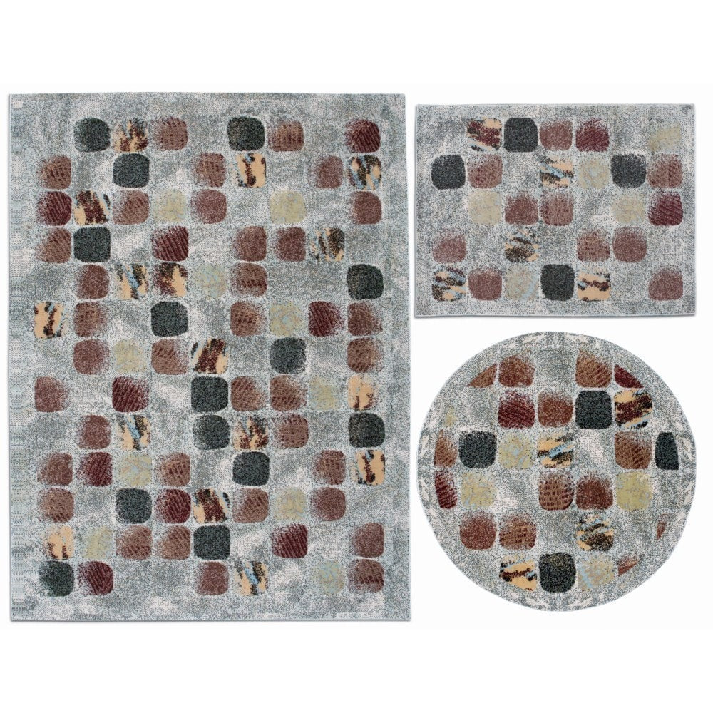 Nourison Modesto Charcoal Grey Geometric Area Rug 53 X 73