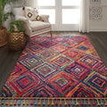 Nourison Moroccan Casbah Red Multicolor Tassel Area Rug 53 X 79