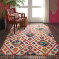 Nourison Moroccan Casbah Ivory Pink Tassel Rug 53 X 79