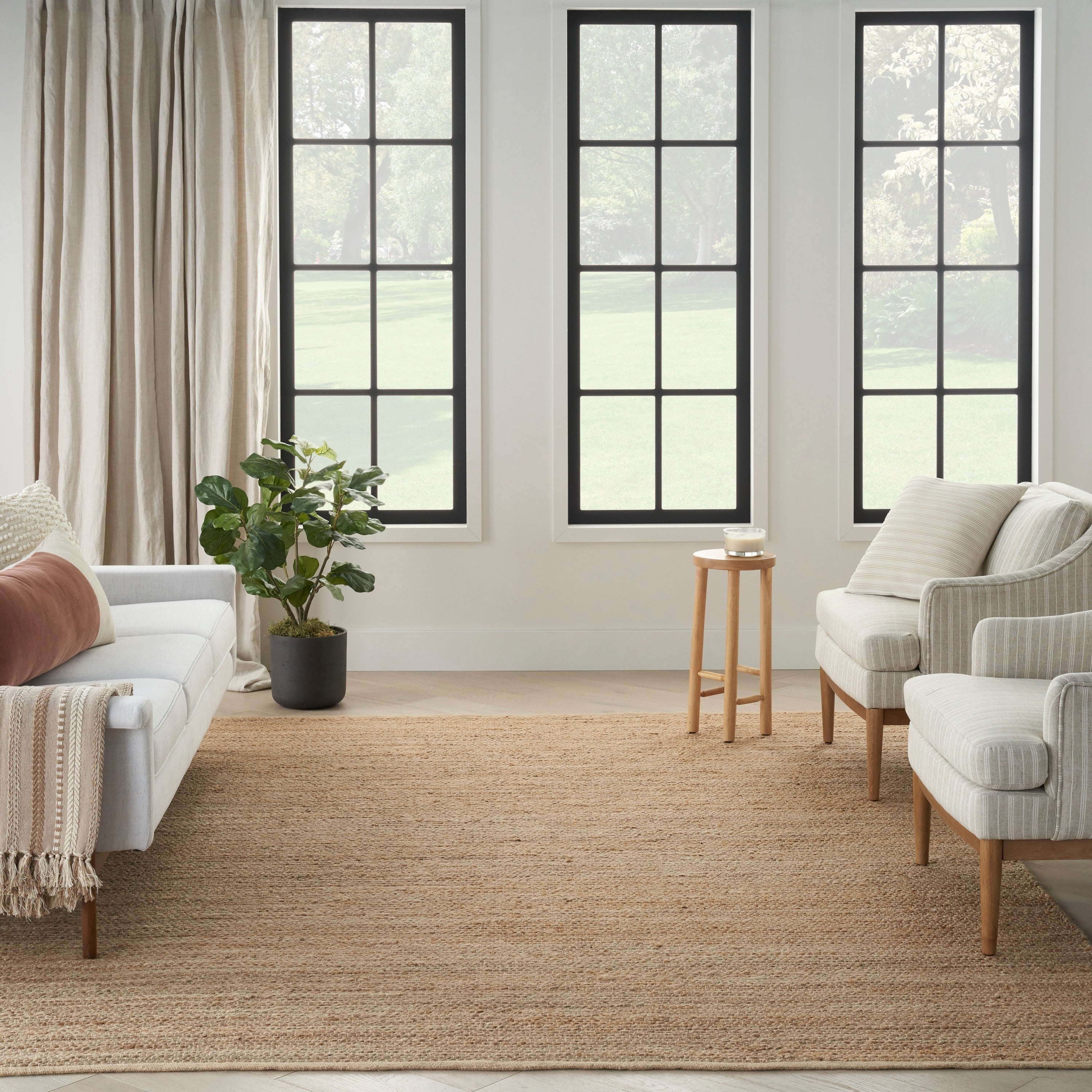 Nourison Natural Jute Indoor Only Solid Area Rug