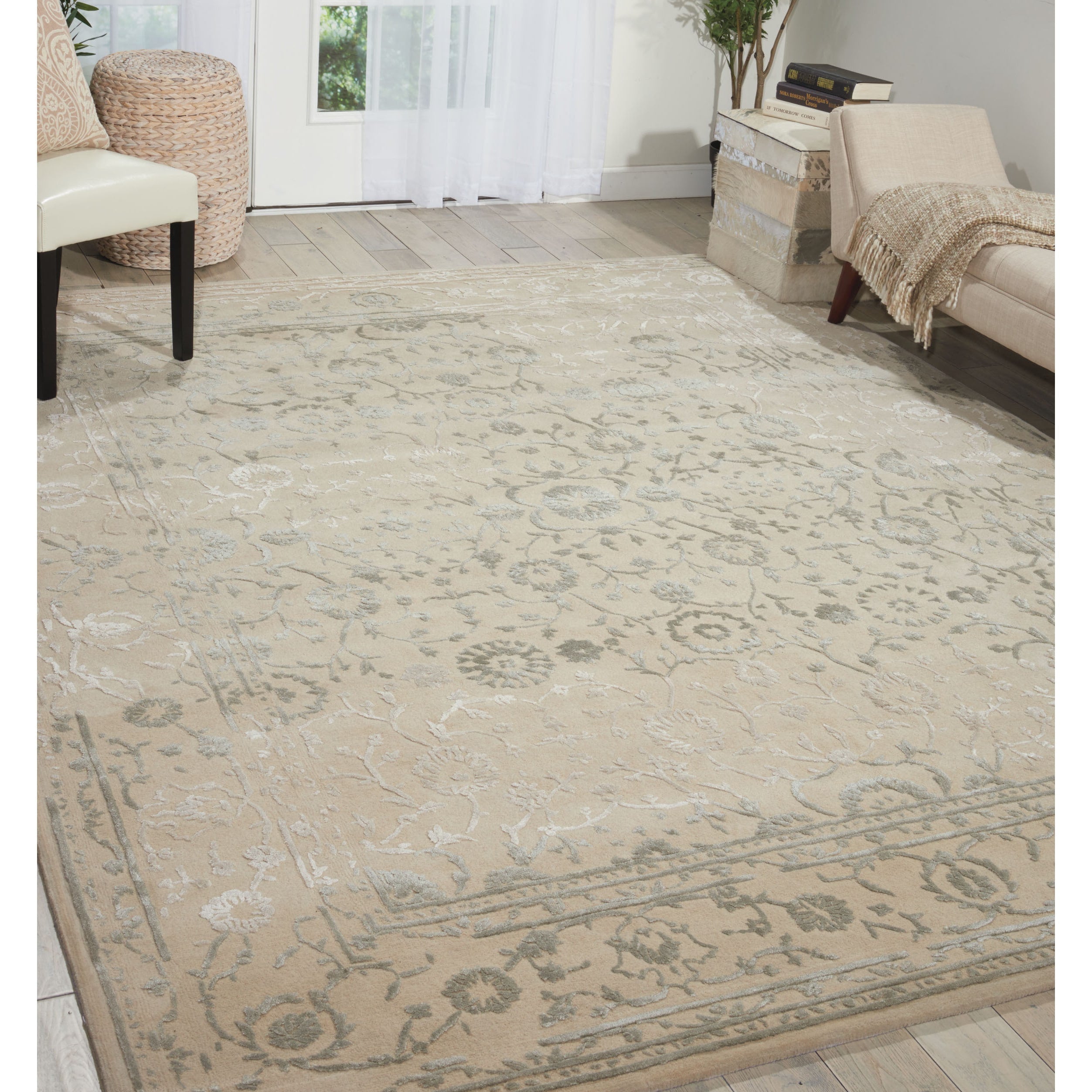 Nourison Opaline Beige Area Rug 86 X 116