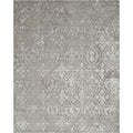 Nourison Opaline Charcoal Silver Damask Runner Rug 23 X 8 Runner
