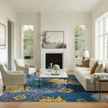 Nourison Passion Collection Blue Multicolored Indoor Rectangular Area Rug 8 X 10 8 X 10