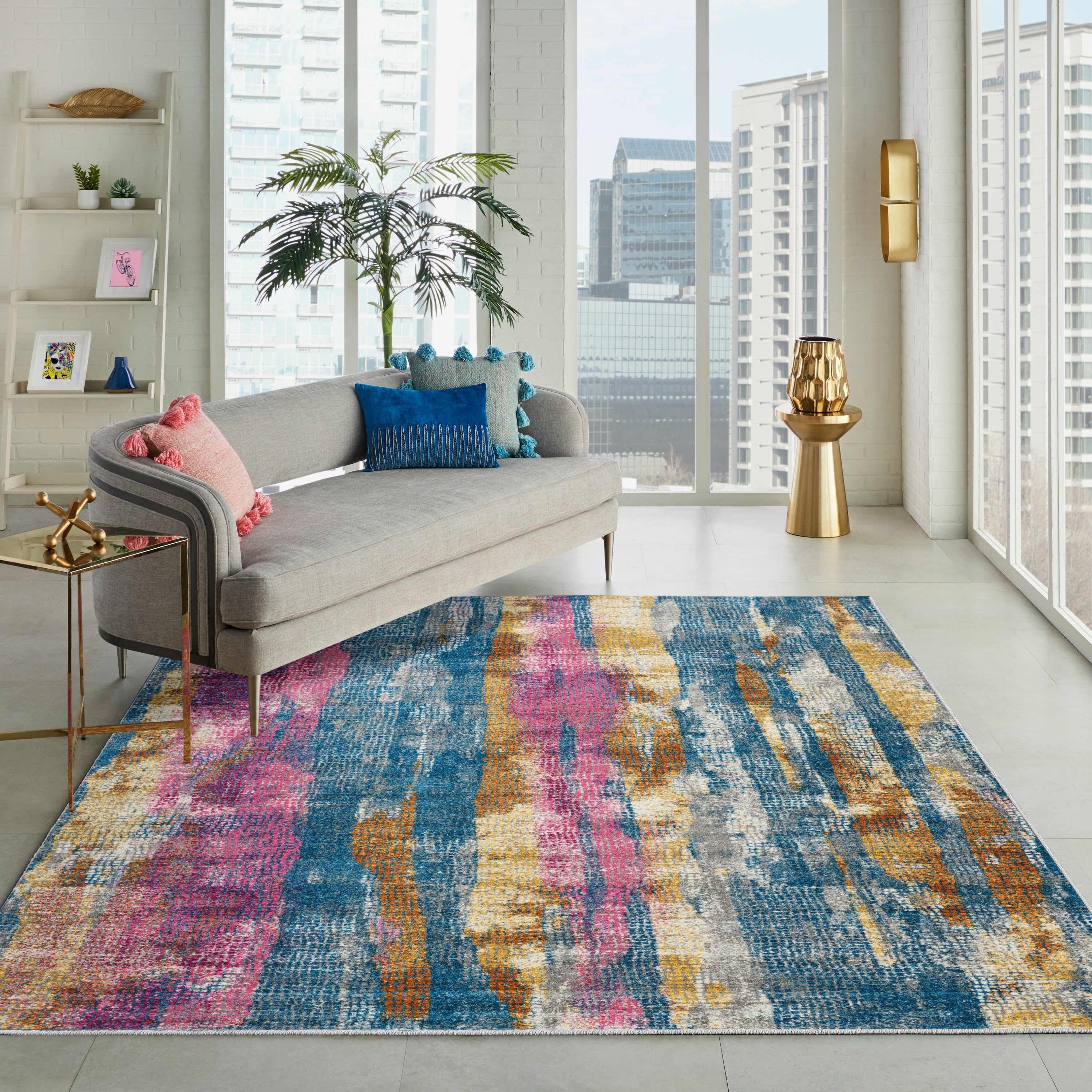 Nourison Passion Grey Multi Area Rug 8 X 10