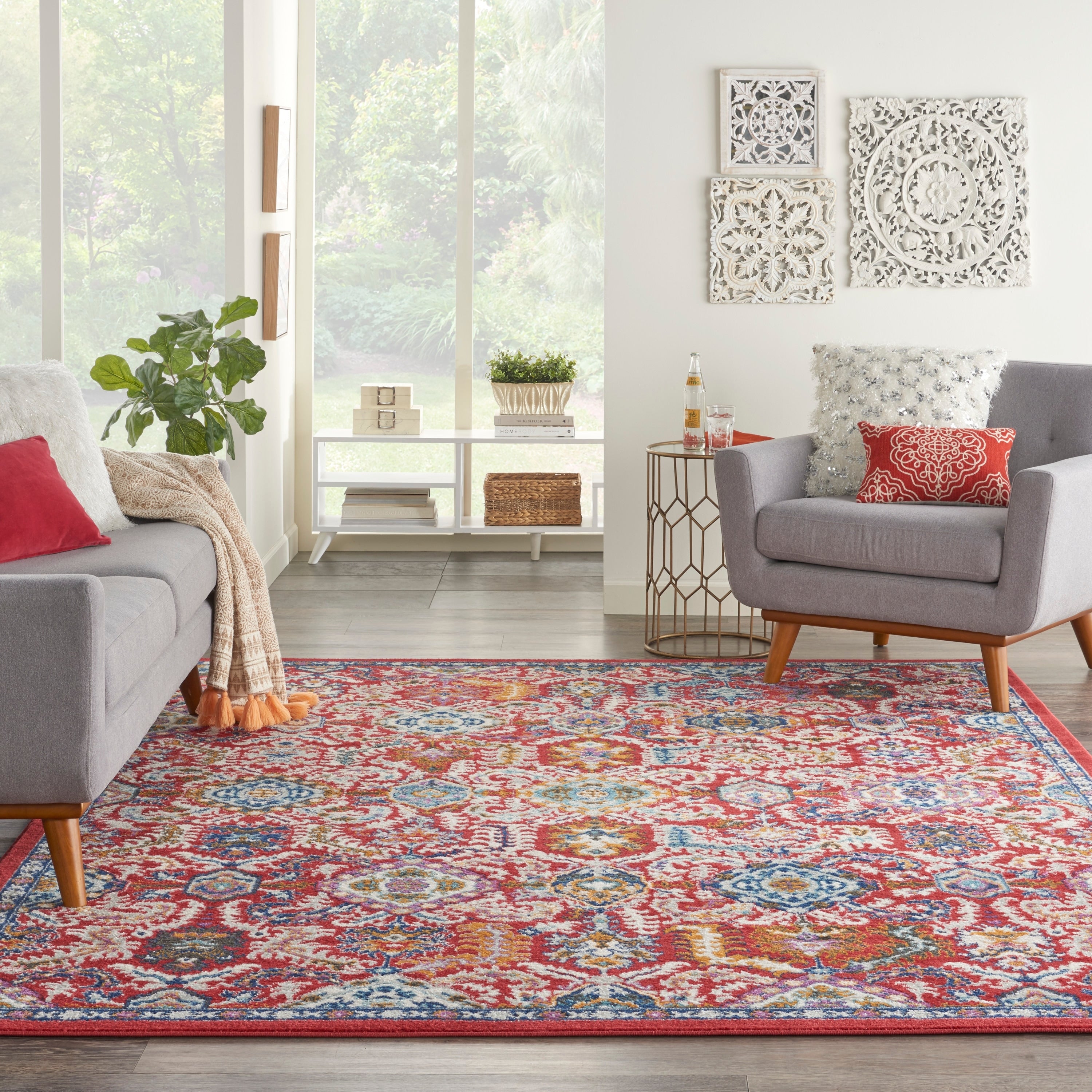 Nourison Passion Floral Red Area Rug