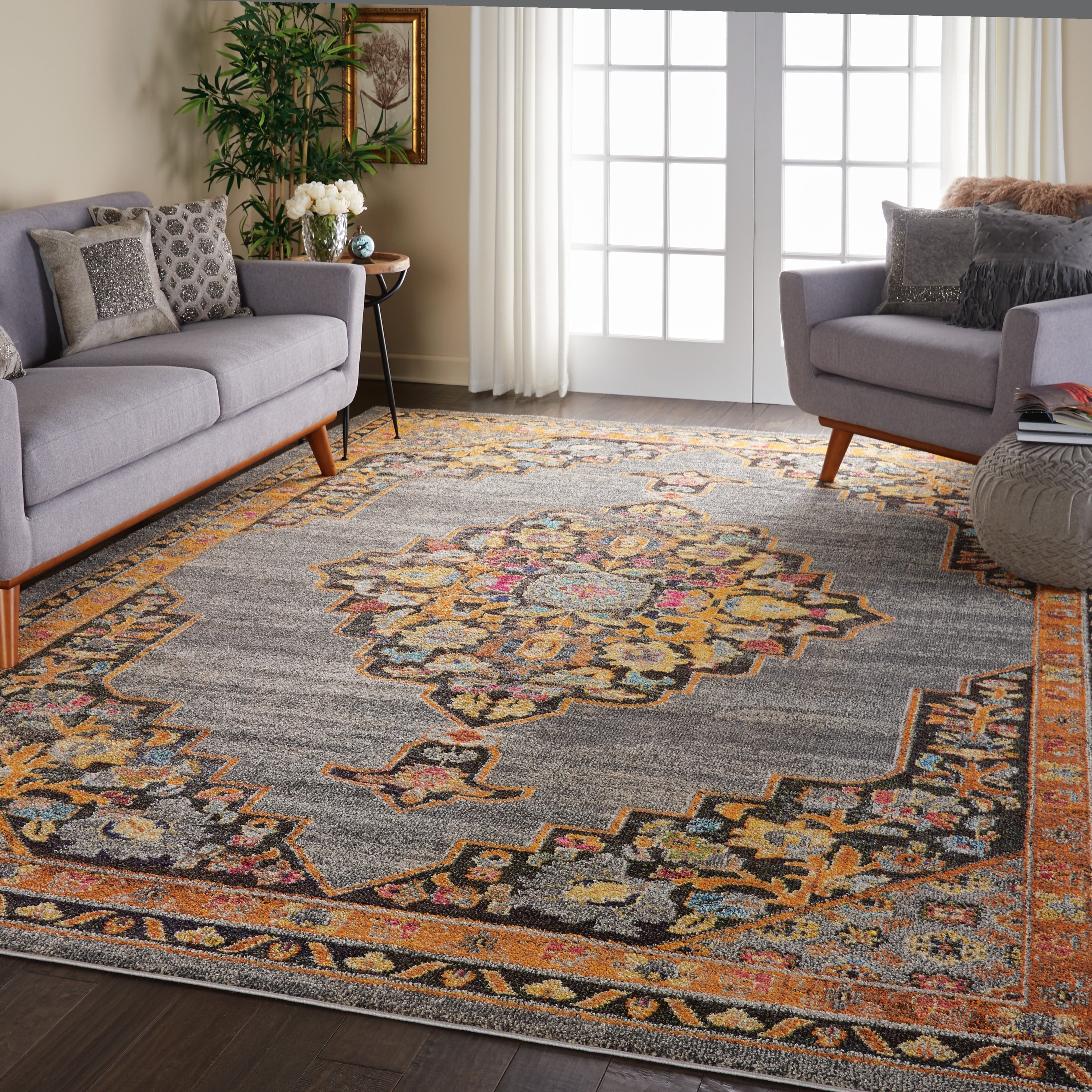 Nourison Passionate Navy Blue Medallion Area Rug 710 X 10