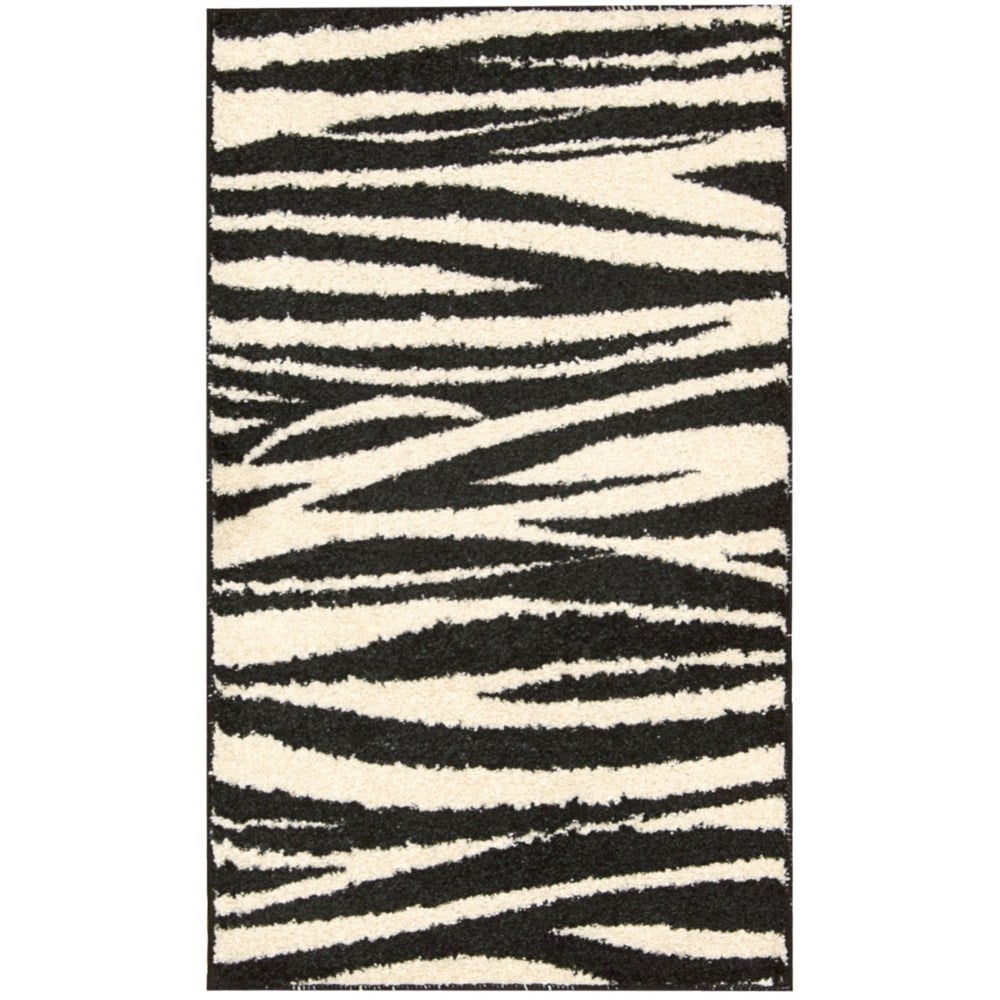 Nourison Perception Black White Animal Rug 23 X 39