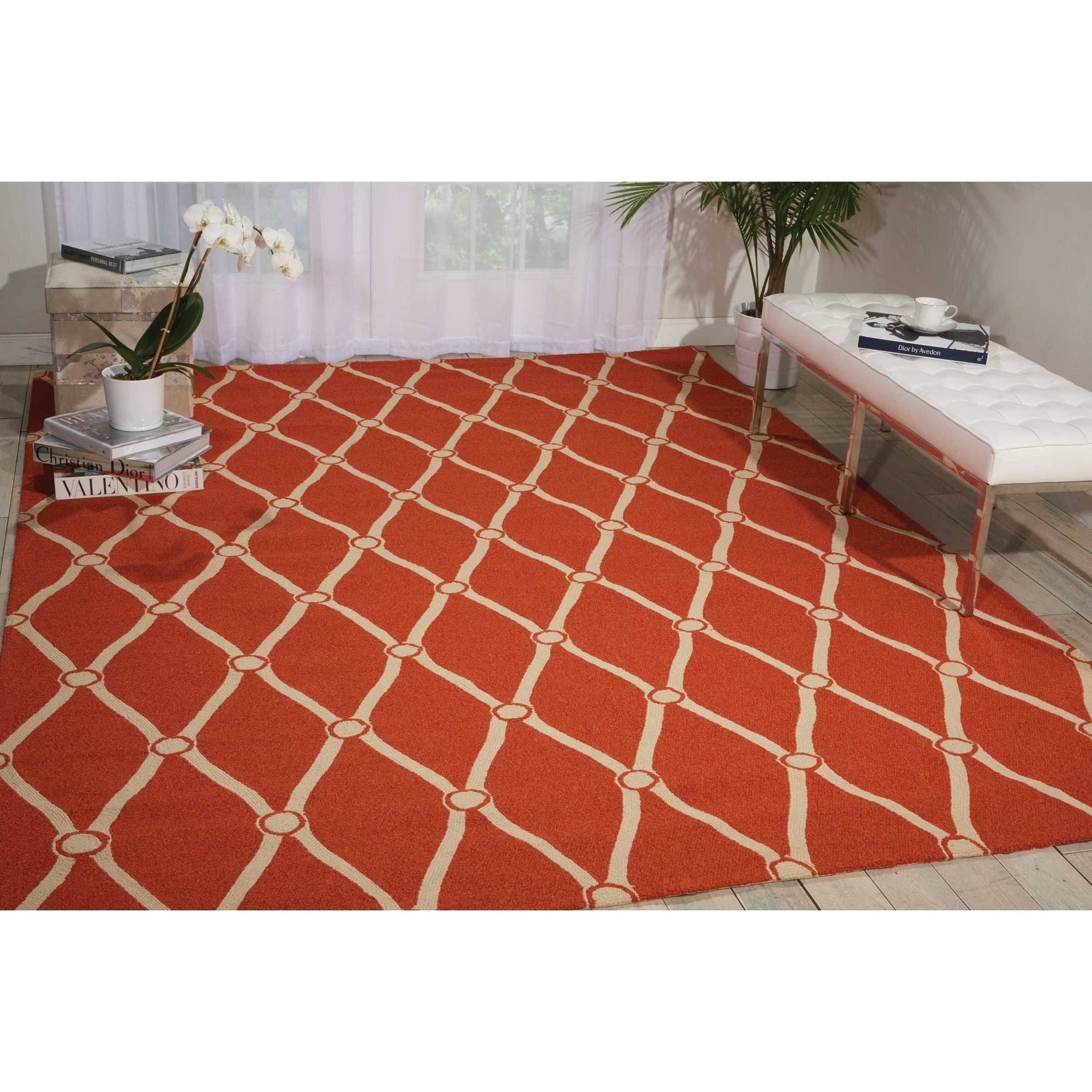Nourison Portico Orange Indoor Outdoor Area Rug 8 X 106