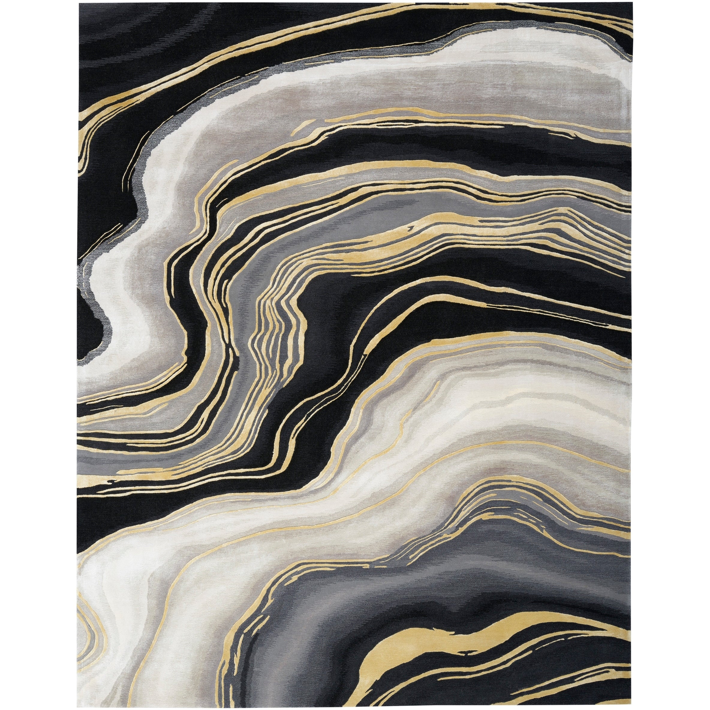 Nourison Prismatic Silver Green Modern Luxe Hand Tufted Indoor Rug