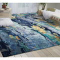 Nourison Prismatic Silver Blue Area Rug 99 X 139