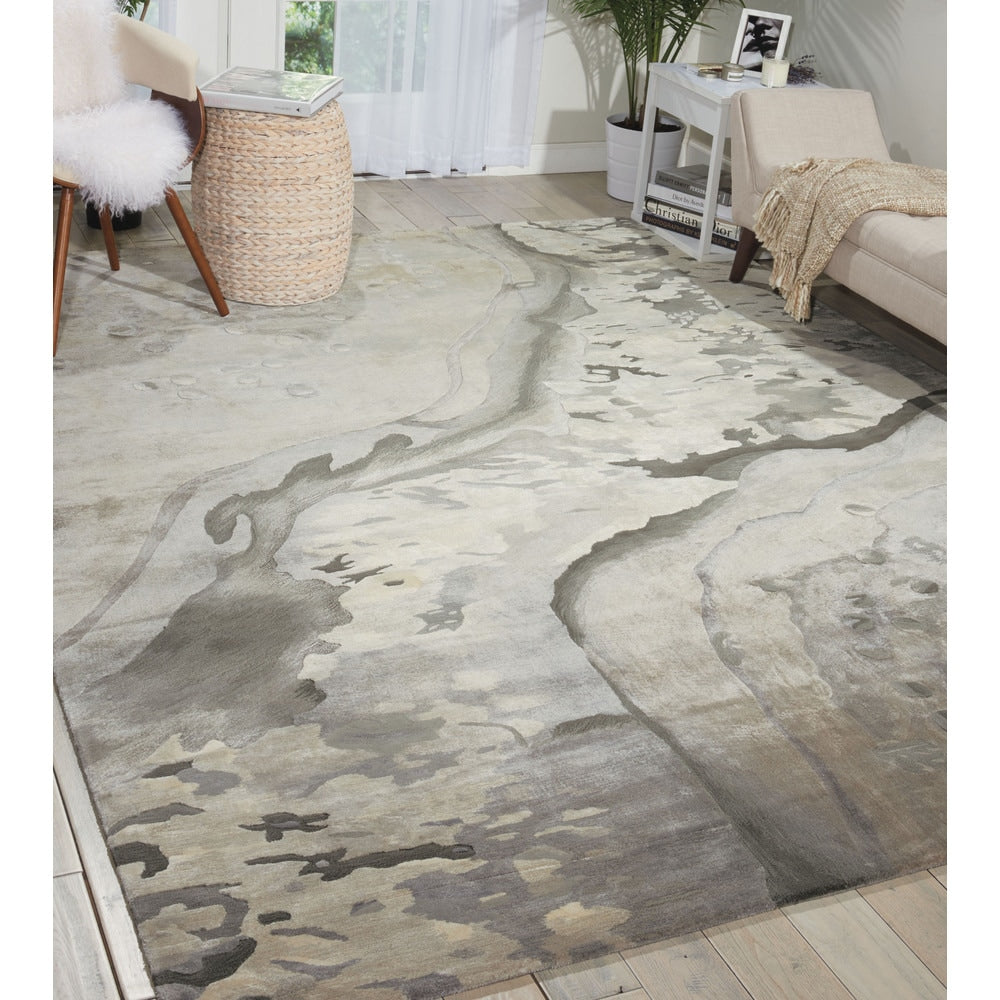 Nourison Prismatic Silver Cloud Area Rug 79 X 99