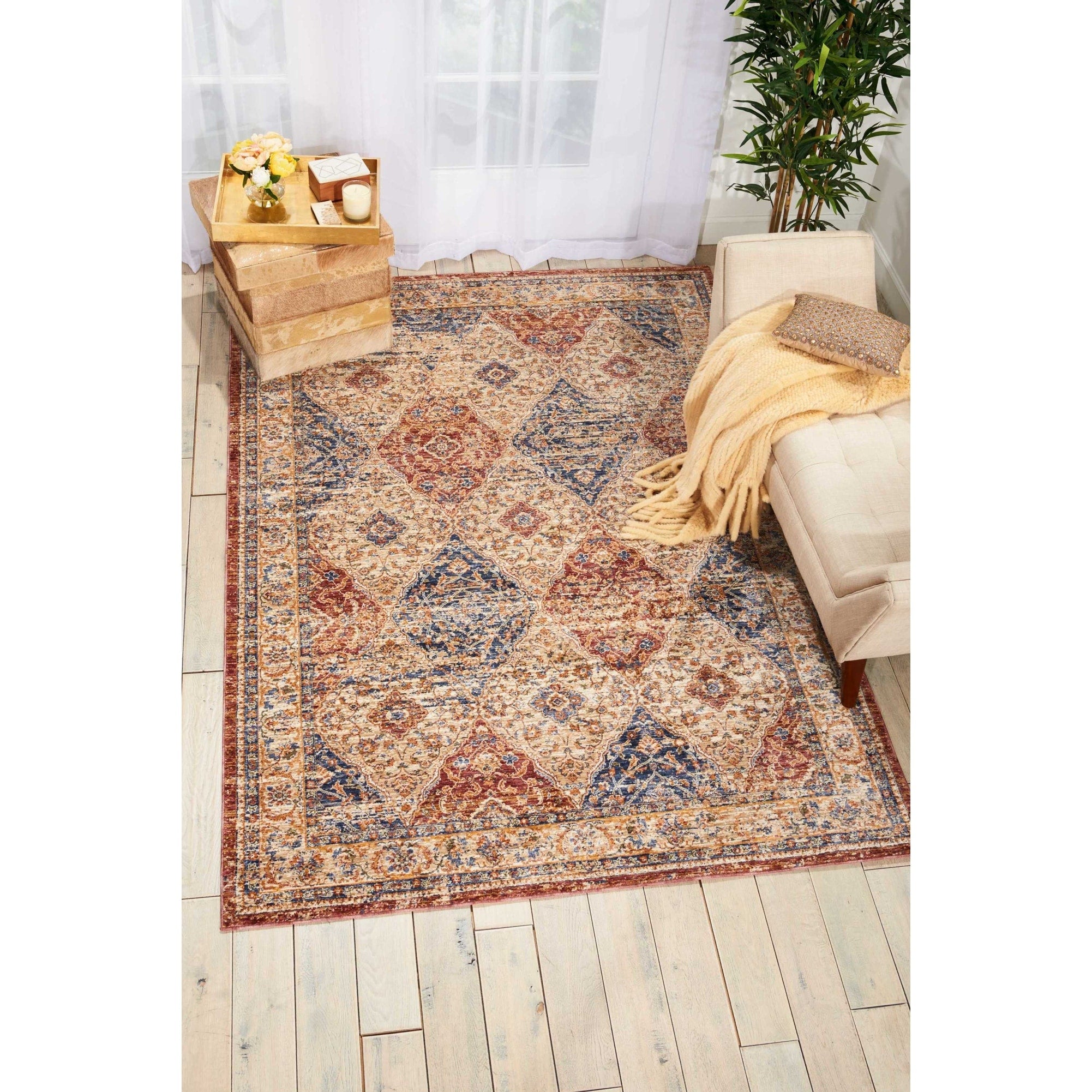 Nourison Reseda Vintage Multicolor Round Rug 5 Round 5 Round