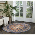 Nourison Reseda Vintage Blue Runner Rug 23 X 76 23 X 76 Runner