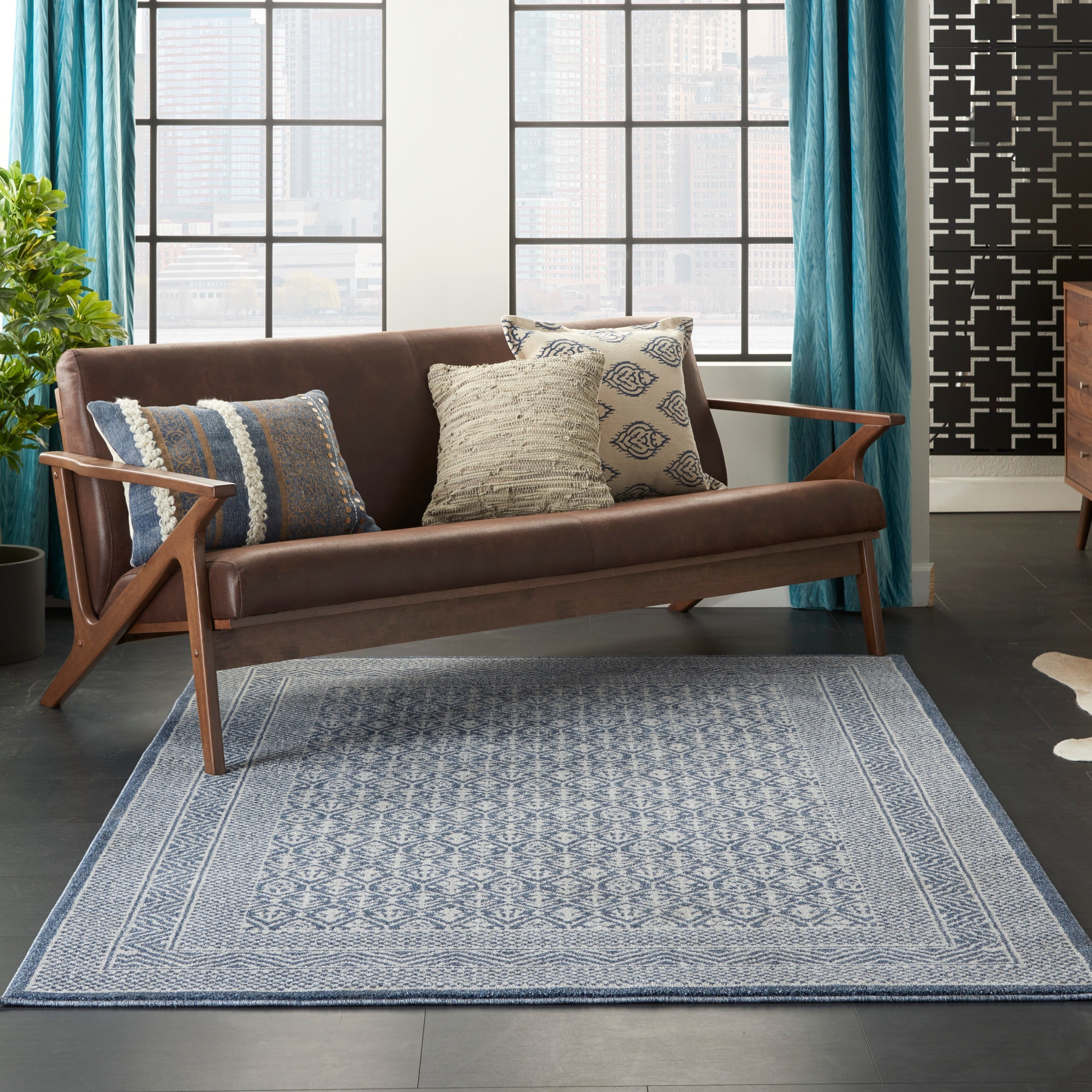 Carson Carrington Rantorp Royal Moroccan Blue Grey Area Rug