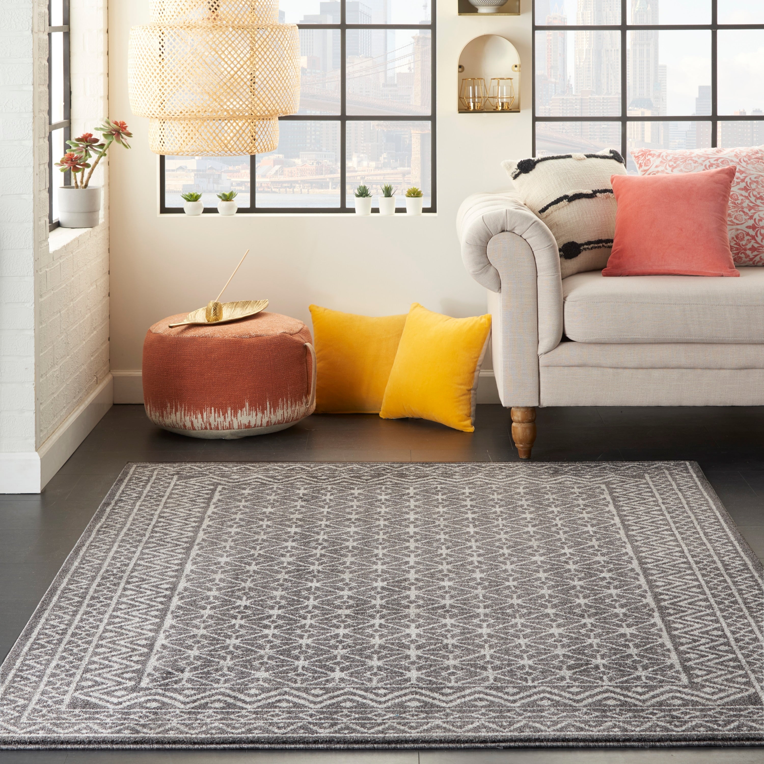 Carson Carrington Rantorp Moroccan Charcoal Silver Area Rug