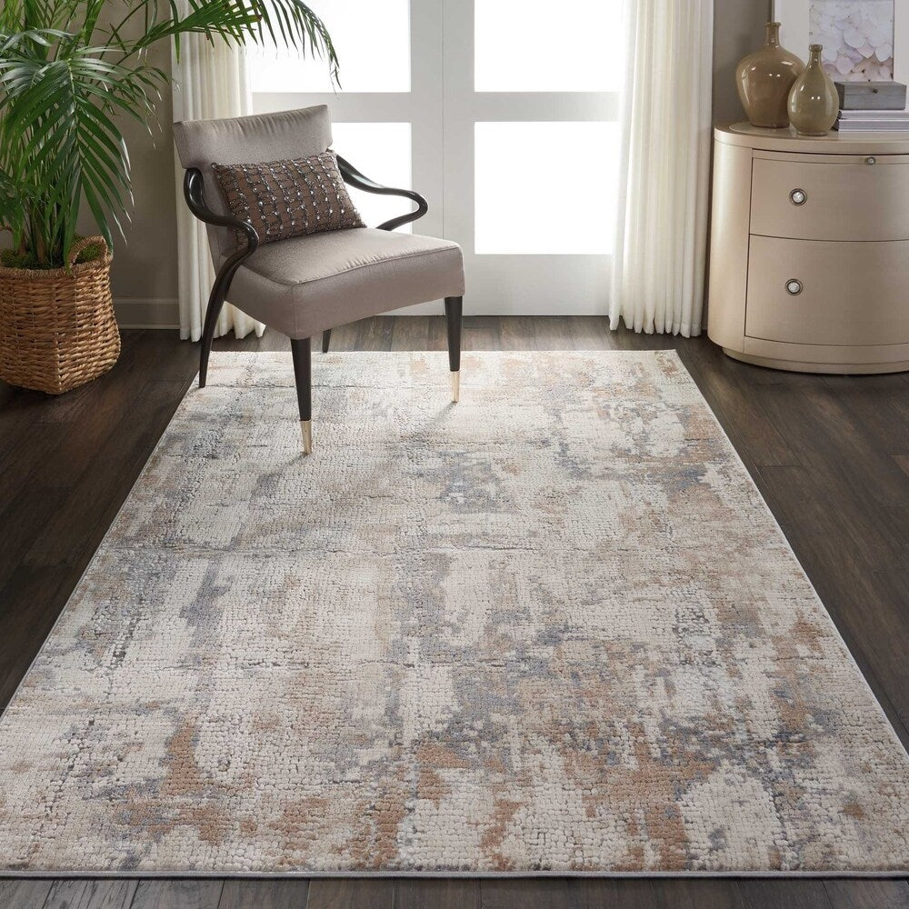 Nourison Rustic Textures Tan Grey Area Rug 53 X 73