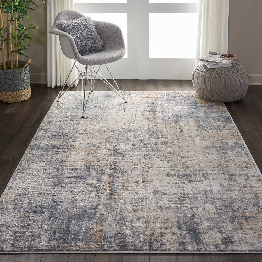 Nourison Rustic Textures Grey Beige Area Rug 53 X 73