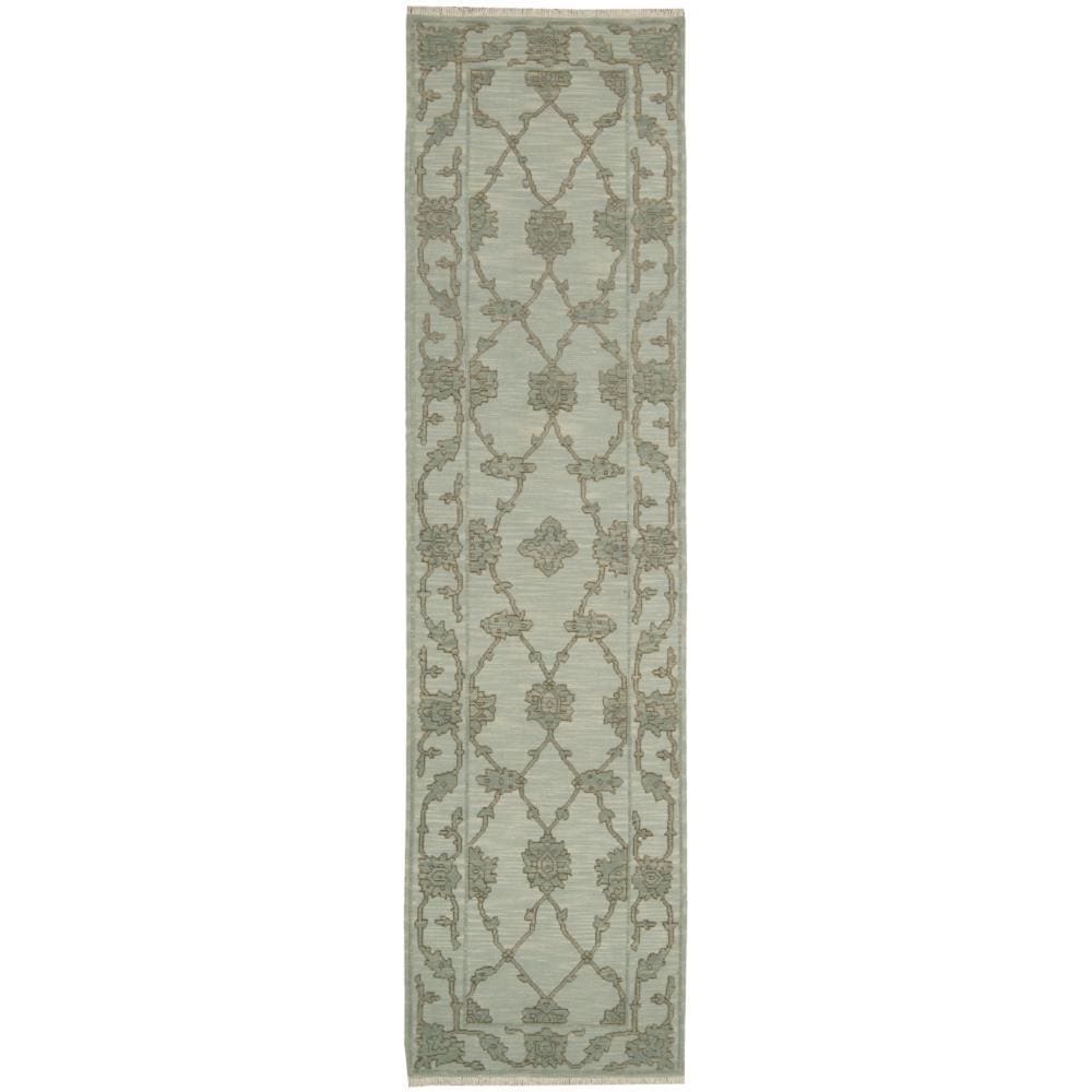 Nourison Silk Pointe Aqua Runner Rug 26 X 10 Runner