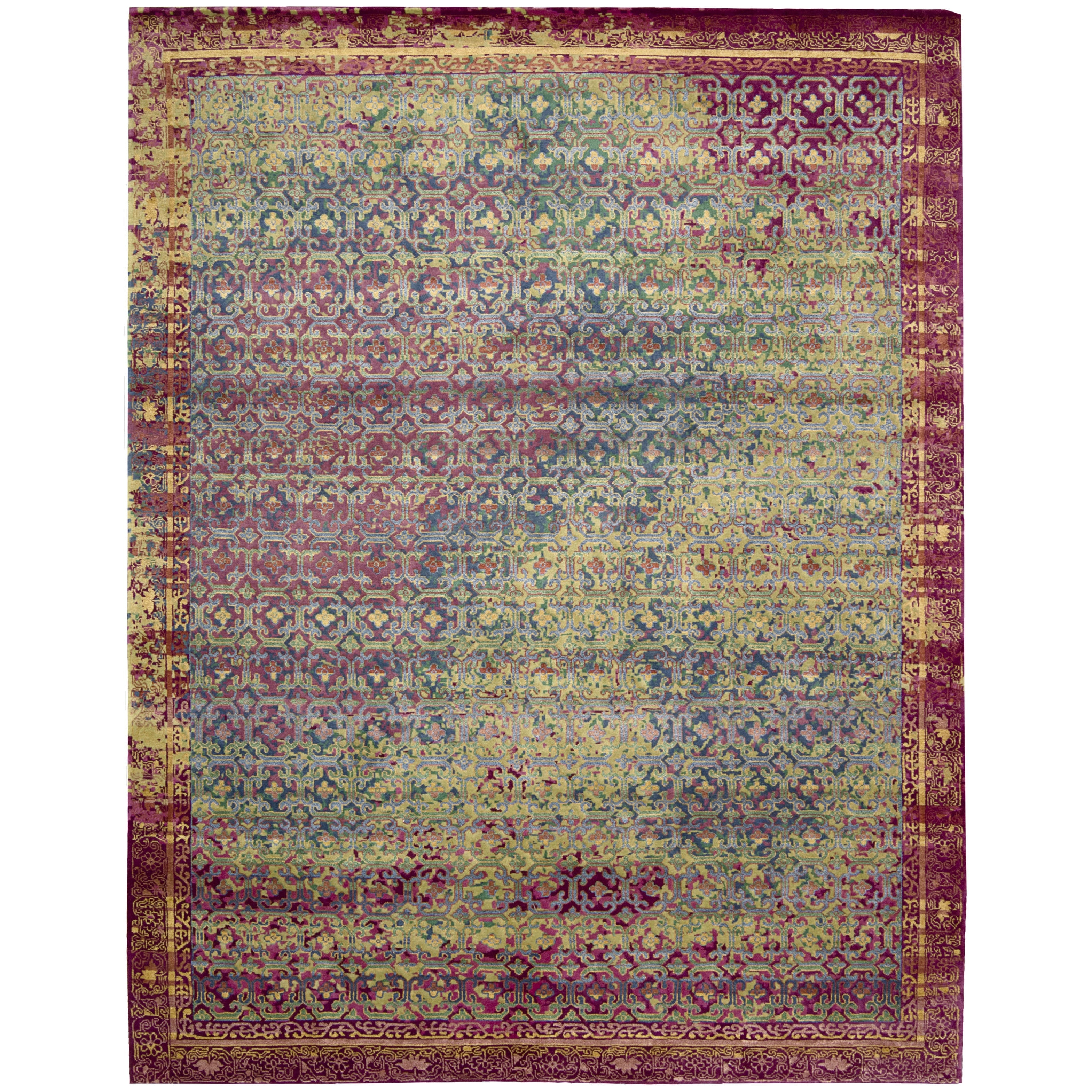 Nourison Silken Grandeur Multicolor Green Rug 79 X 99