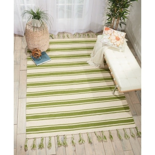 Nourison Solano Ivory Navy Area Rug 5 X 76