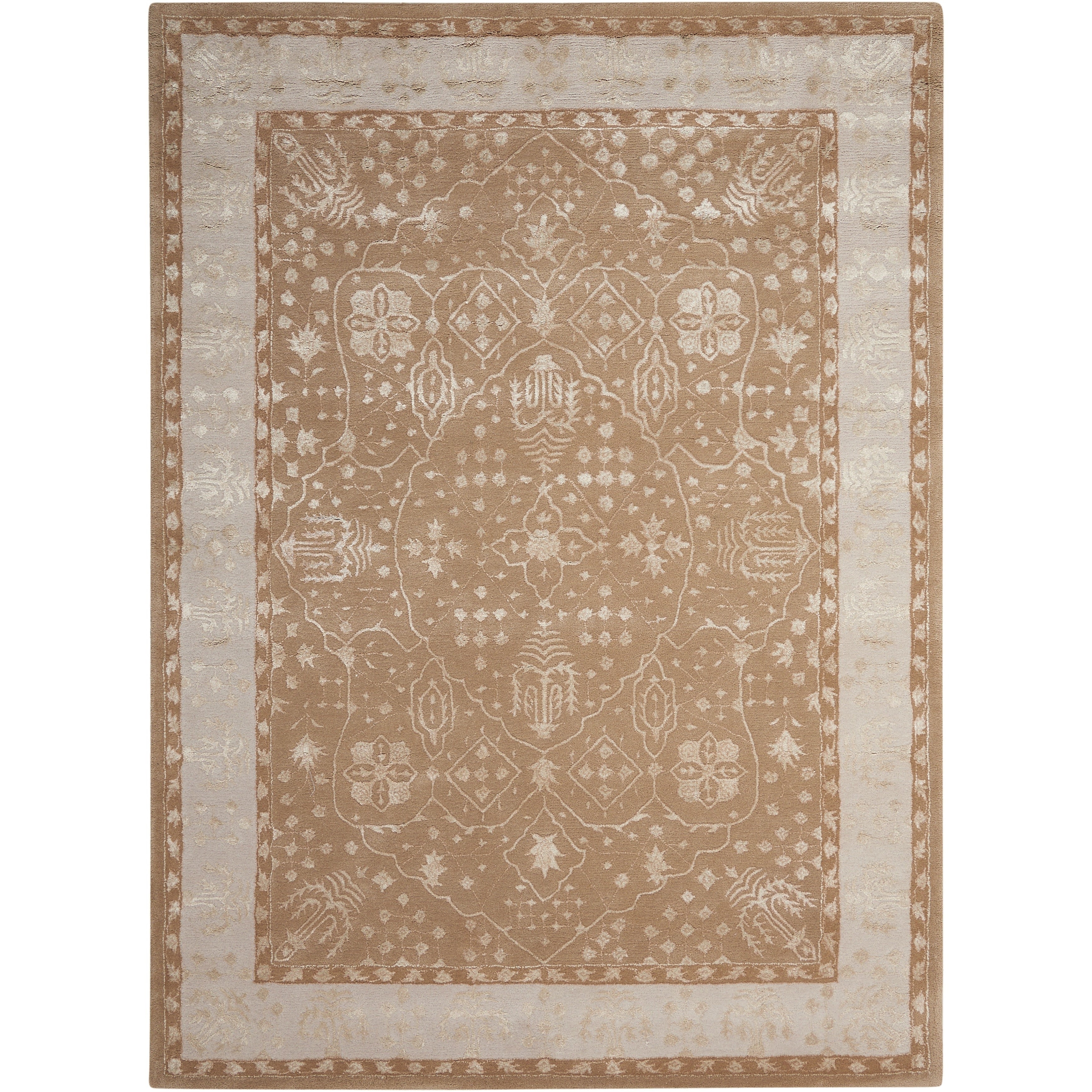 Nourison Hand Tufted Symphony Bordered Gold Oak Rug 23 X 8 23 X 8 Runner