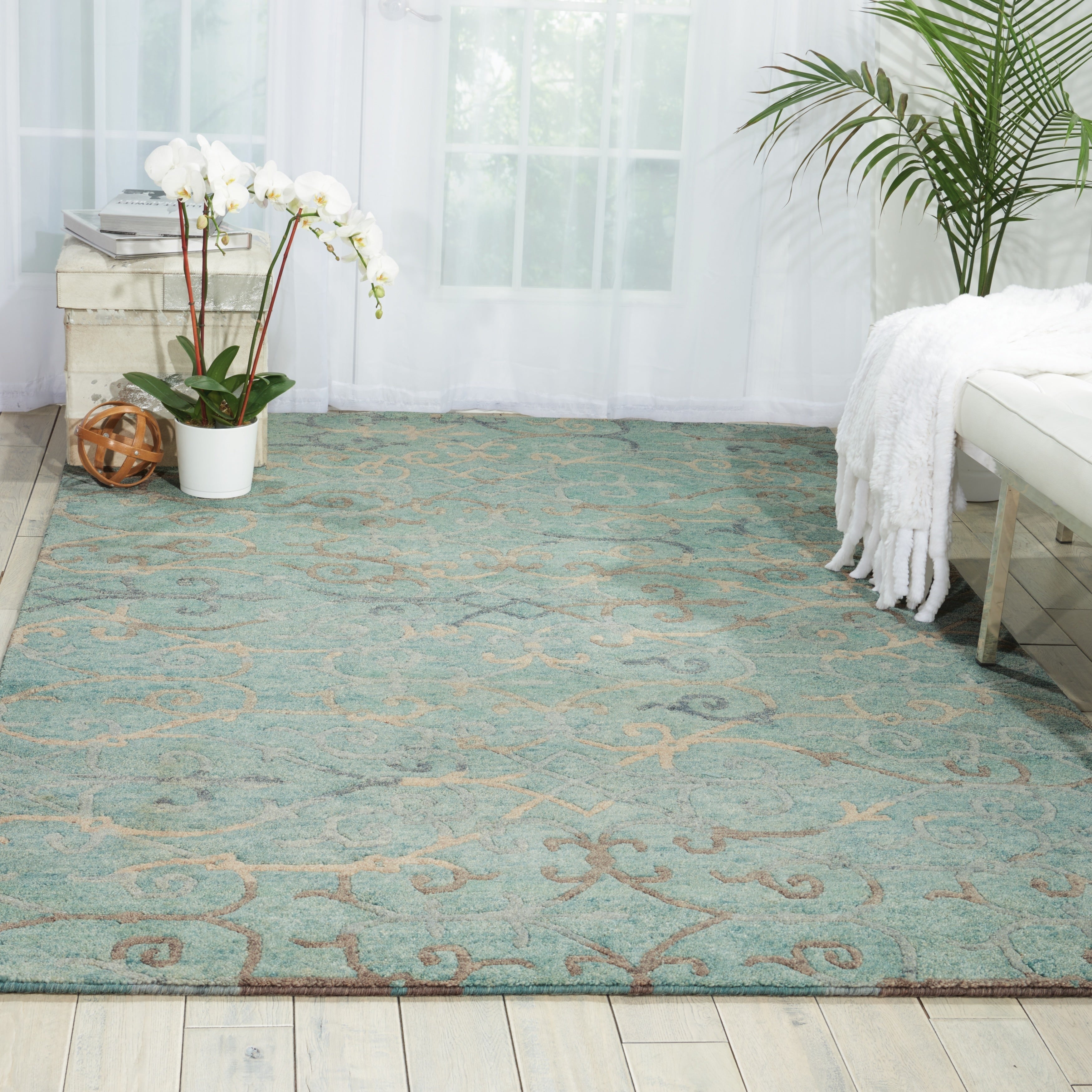 Nourison Tahoe Modern Seaglass Rug 86 X 116