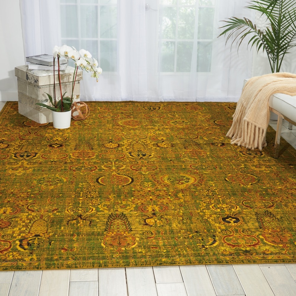 Nourison Timeless Green Gold Rug 99 X 13