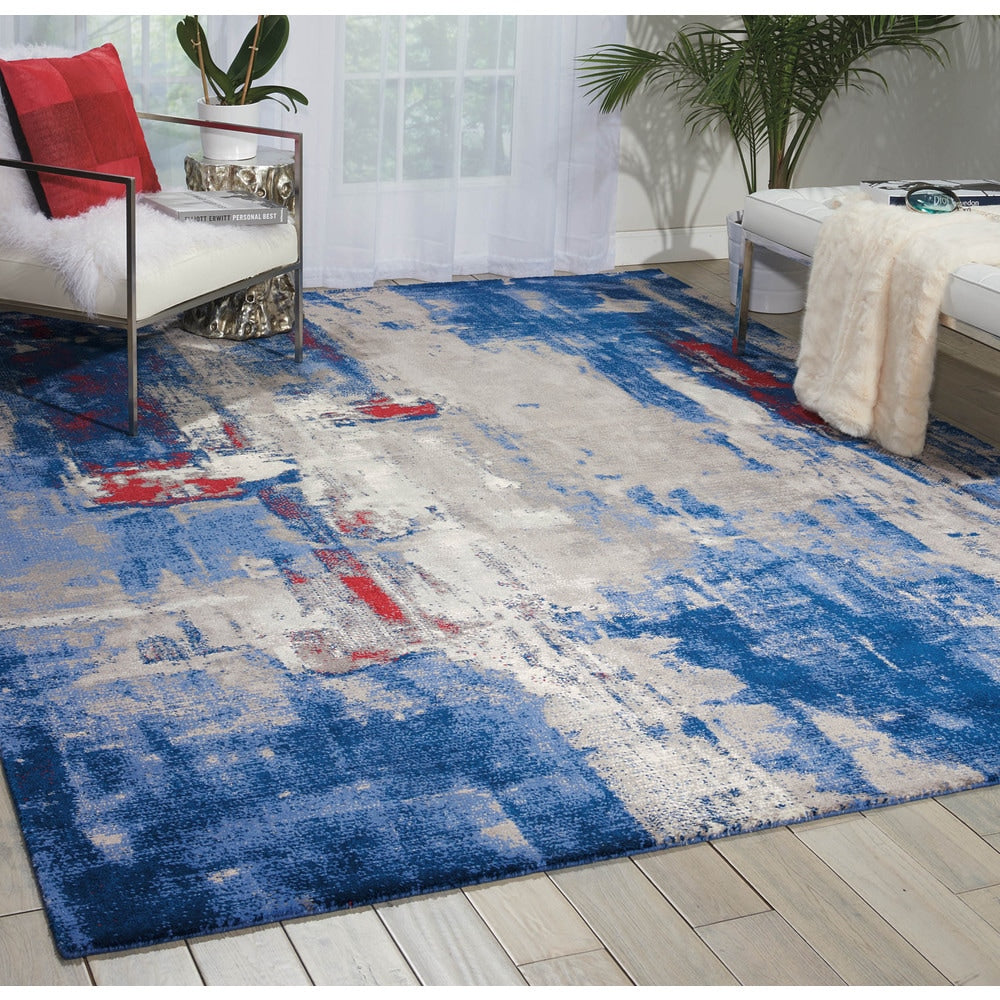 Nourison Twilight Grey Blue Area Rug 56 X 8